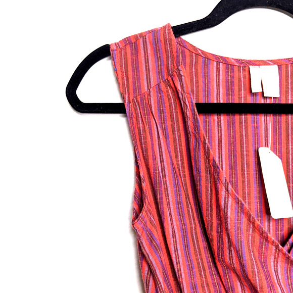 JAPNA • Red Striped Tie Waist Romper Sz Med NEW - Picture 3 of 7